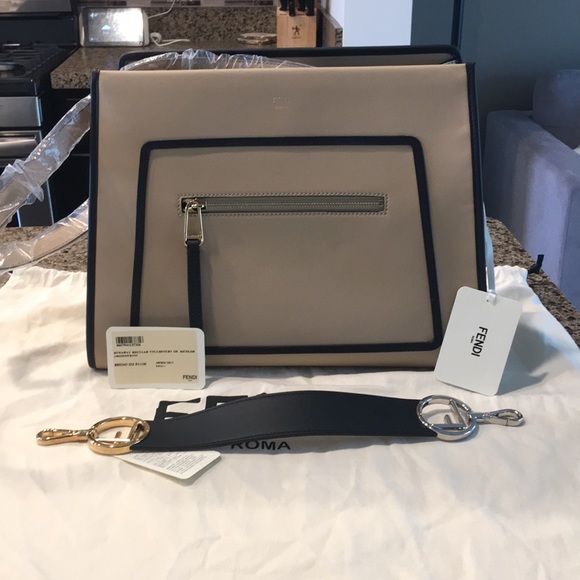 SOLD!!NWT Fendi Runaway Bicolor Tote Handbag - Picture 3 of 8